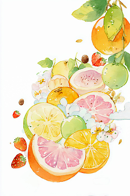 JPG 식물 꽃 컬러 과일 일러스트 자연 딸기 아침 디저트 수채화 수박 씨앗 여름 정원 원형 아침식사 레몬 그림 브런치 국내일러스트 AI일러스트 AI콘텐츠 주간 도형 계절 음식 식사 생태계 파일형식