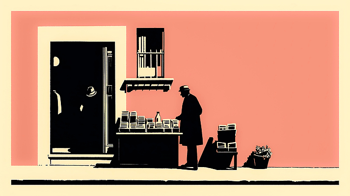 JPG 손 분홍색 일러스트 거리 바닥 그림자 사람 판매 상점 도시 보행자 시장 구매 판매대 오브젝트 장면 가판대 국내일러스트 AI일러스트 AI콘텐츠 컬러 신체부위 쇼핑 파일형식