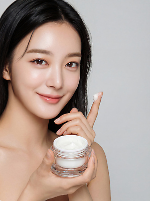 JPG 편집이미지 손 여자 얼굴 관리 미소 빛 뷰티 화장품 촉촉함 상품 피부 크림 스킨케어 피부질환 뷰티풀 의료성형뷰티 편집실사 AI인물포토 AI콘텐츠 표정 사람 신체부위 젖음 질병 CG 파일형식 AI포토