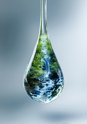 JPG 나무 편집이미지 자연 풍경 물 빛 반사 환경 폭포 흐름 물방울 숲 물안경 생태계 이미지편집 AI컴퓨터그래픽 AI콘텐츠 자연요소 식물 컨셉 수영용품 파일형식