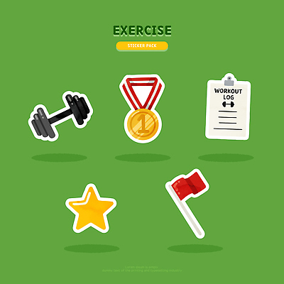 자연요소 컨셉 건강 운동 헬스 최고 상_상패 파일형식 벡터 스티커 아령 메달 깃발 별 연습 체육 스포츠 모션 목표 우승 운동기구 몸무게 힘 에너지 일러스트 국내일러스트 AI파일