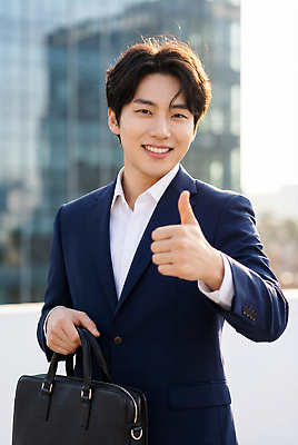 JPG 편집이미지 남자 감정 비즈니스 성공 회의 직장 미소 건물 사무실 사진촬영 엄지손가락 핸드백 도시 직장인 자신감 신입사원 의료성형뷰티 편집실사 AI인물포토 AI콘텐츠 직업 건축물 컨셉 가방 회사 손가락 표정 사람 촬영 CG 파일형식 AI포토