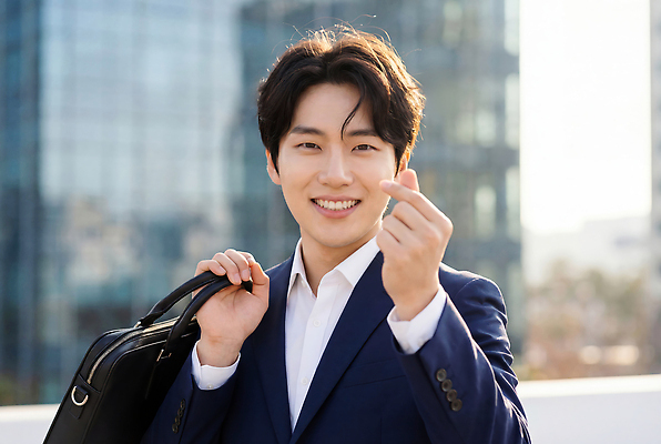 JPG 편집이미지 남자 가방 비즈니스 모션 하늘 아침 미소 정장 청년 건물 일상 도시 직장인 신입사원 손하트 오후 의료성형뷰티 편집실사 AI인물포토 AI콘텐츠 주간 직업 건축물 잡화 옷 표정 사람 손짓 성인 라이프 CG 파일형식 AI포토