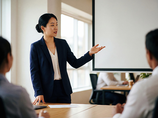 JPG 편집이미지 여자 회의 직장 대화 사무실 모임 업무 비즈니스우먼 발표 군중 프레젠테이션 준비 의견 진행 전문 의료성형뷰티 편집실사 AI인물포토 AI콘텐츠 회사 비즈니스 말하기 사람 작업 직장인 CG 파일형식 AI포토