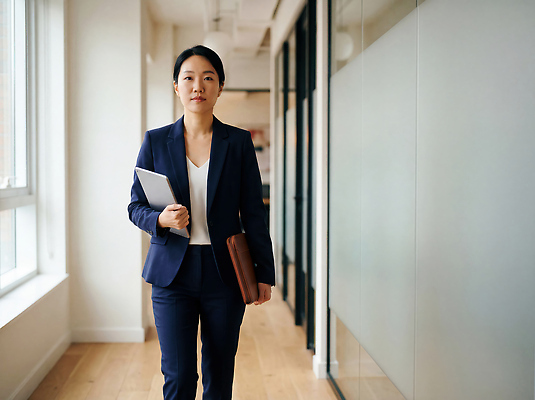 JPG 편집이미지 여자 비즈니스 직장 정장 노트북 사무실 걷기 공간 시간 업무 작업 비즈니스우먼 복도 문서 의료성형뷰티 편집실사 AI인물포토 AI콘텐츠 옷 회사 모션 사람 전자제품 직장인 CG 파일형식 AI포토