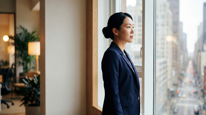 JPG 주간 편집이미지 옷 여자 생각 비즈니스 창문 거리 건물 사무실 환경 도시 비즈니스우먼 그늘 집중 모던 의료성형뷰티 편집실사 AI인물포토 AI콘텐츠 자연요소 건축물 컨셉 사람 직장인 CG 파일형식 AI포토