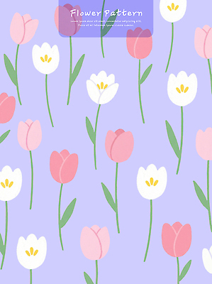 PSD 식물 문양 디자인 꽃 화초 분홍색 백그라운드 패턴 일러스트 자연 생명 장식 빨간색 보라색 흰색 그림 스타일 국내일러스트 컬러 무늬 생태계 파일형식