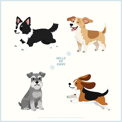 동물 반려견 어린이 컬러 일러스트 상상 놀이 웃음 친구 반려동물 기쁨 다양 개 강아지 즐거움 그림 놀기 국내일러스트 AI파일 감정 다수 포유류 관계 모션 표정 사람 파일형식 벡터