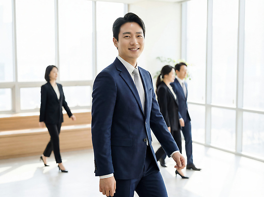 JPG 편집이미지 여자 남자 비즈니스 회의 협력 직장 대화 웃음 정장 여러명 사무실 걷기 비즈니스맨 의료성형뷰티 편집실사 AI인물포토 AI콘텐츠 옷 다수 회사 모션 표정 말하기 사람 직장인 CG 파일형식 AI포토