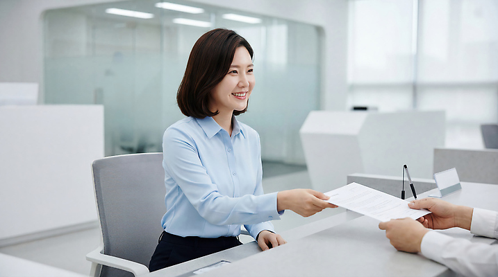 JPG 편집이미지 손 여자 남자 회의 커뮤니케이션 직장 대화 미소 사무실 업무 작업 사원 모던 문서 은행원 제출 의료성형뷰티 편집실사 AI인물포토 AI콘텐츠 직업 회사 비즈니스 표정 말하기 사람 신체부위 CG 파일형식 AI포토