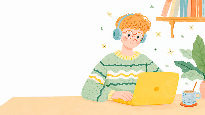 JPG 식물 교육 일러스트 모션 소년 장식 책 노트북 학습 컴퓨터 헤드폰 방 작업 집중 읽기 책상 온라인 온라인강의 창의성 국내일러스트 AI일러스트 AI콘텐츠 남자 어린이 음향기기 가구 컨셉 전자제품 강의 파일형식 언택트