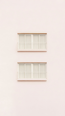 JPG 편집이미지 디자인 외관 벽 분홍색 창문 주택 건물 장식 공간 두개 흰색 커튼 구출 나란히 편집실사 AI포토 AI콘텐츠 건축물 컬러 2 도움 CG 파일형식