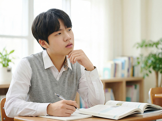 JPG 식물 편집이미지 학생 교육 생각 교실 수업 고등학교 책 학습 펜 자료 집중 정리 의료성형뷰티 남고생 편집실사 AI인물포토 AI콘텐츠 남자 컨셉 학교 고등학생 필기구 CG 파일형식 AI포토