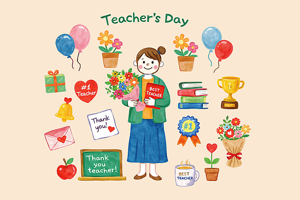 PSD 식물 학생 기념일 꽃 일러스트 교실 선물 사랑 이벤트 장식 책 꽃병 교사 마음 축하 스승의날 상패 감사 국내일러스트 직업 교육 감정 컨셉 학교 상_우승 파일형식