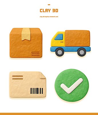 모양 PSD 편집이미지 디자인 예술 컬러 자동차 세트 상자 표현 공예 편지 배송 체크표시 택배 점토 물류 편집3D 육상교통 취미 3D 운송업 확인 파일형식