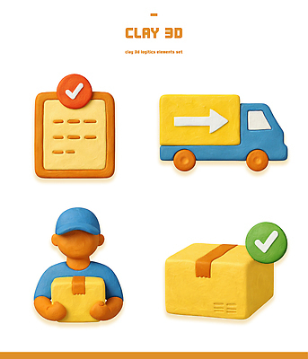 PSD 편집이미지 디자인 자동차 세트 상자 작업 배달원 제조 배송 체크표시 택배 점토 물류 목록 편집3D 직업 육상교통 3D 운송업 확인 파일형식