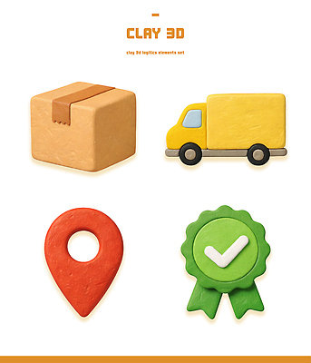 PSD 편집이미지 컬러 포장 자동차 상자 3D 트럭 운송업 심볼 배송 택배 위치 점토 물류 아이템 인증 편집3D 산업 육상교통 컨셉 디지털합성 파일형식