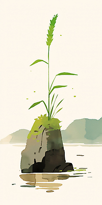 JPG 식물 줄기 백그라운드 잎 일러스트 자연 생명 생물 산 풍경 잔디 초록색 물 환경 성장 땅 생태계 소만 국내일러스트 AI일러스트 AI콘텐츠 자연요소 컬러 파일형식