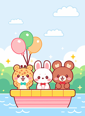 나무 동물 행복 일러스트 곰 함께함 사람 친구 강 소풍 수영 토끼 시간 강가 사자 즐거움 풍선 국내일러스트 AI파일 식물 감정 컨셉 포유류 관계 반려동물 야외활동 수상스포츠 파일형식 벡터