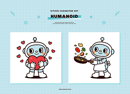 캐릭터 문화 음식 컬러 채소 일러스트 사랑 요리 귀여움 하트 로봇 즐거움 그림 휴머노이드 일러캐릭터 AI파일 모양 감정 컨셉 파일형식 벡터