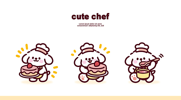 동물 캐릭터 음식 분홍색 일러스트 주방용품 디저트 요리 반려동물 제과 케이크 주방 숟가락 요리사 강아지 만들기 제빵 일러캐릭터 AI파일 직업 컬러 생활용품 모션 수저 제과제빵 개 파일형식 벡터