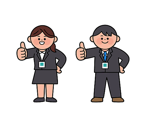 여자 남자 일러스트 비즈니스 손가락 성공 커뮤니케이션 협력 직장 표정 미소 웃음 정장 사무실 직장인 프레젠테이션 동료 직원 긍정 국내일러스트 AI파일 직업 손 옷 컨셉 회사 관계 사람 파일형식 벡터