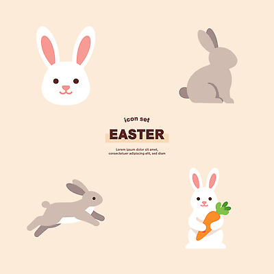 동물 캐릭터 디자인 컬러 패턴 일러스트 부활절 표정 앉기 세트 귀여움 점프 당근 토끼 귀 스타일 국내일러스트 AI파일 기념일 컨셉 무늬 포유류 모션 뿌리채소 신체부위 반려동물 파일형식 벡터