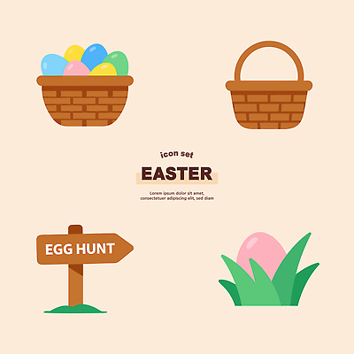 전통 디자인 기념일 음식 컬러 일러스트 가족 모션 부활절 알림판 선물 이벤트 잔디 장식 바구니 정원 계란 축제 그림 찾기 국내일러스트 AI파일 식물 관계 알 파일형식 벡터
