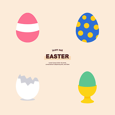 모양 도형 디자인 예술 상징 컬러 백그라운드 패턴 일러스트 부활절 그래픽 세트 계란 표현 심플 장면 국내일러스트 AI파일 기념일 무늬 알 파일형식 벡터