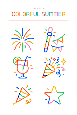 디자인 별 음료 컬러 라인일러스트 일러스트 함께함 불꽃놀이 장식 여름 컬러풀 파티 축제 기쁨 축하 칵테일 즐거움 풍선 국내일러스트 AI파일 자연요소 계절 감정 컨셉 놀이 주류 이벤트 파일형식 벡터