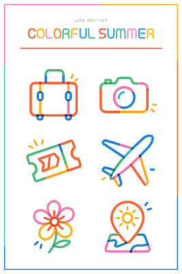 디자인 꽃 컬러 여행 지도 가방 라인일러스트 일러스트 모션 비행기 여름 세트 태양 카메라 자유 그리기 티켓 즐거움 색채 평면 벡터 국내일러스트 AI파일 자연요소 식물 잡화 계절 감정 컨셉 항공교통 대중교통 전자제품 파일형식