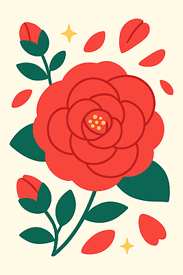 모양 식물 디자인 꽃잎 꽃 예술 선 컬러 백그라운드 잎 패턴 일러스트 봄꽃 자연 장식 장미 오브젝트 그림 심플 기하학 뷰티풀 국내일러스트 AI파일 무늬 봄 생태계 파일형식 벡터