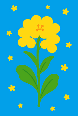 식물 디자인 꽃 예술 컬러 백그라운드 잎 일러스트 봄꽃 자연 생명 그래픽 여름 파란색 노란색 봄 원형 그림 단순화된 뷰티풀 국내일러스트 AI파일 도형 계절 생태계 파일형식 벡터