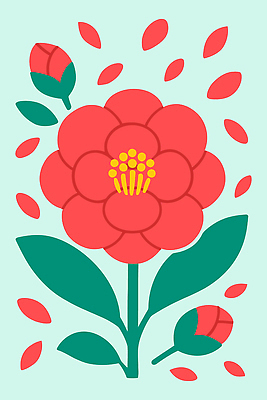 식물 디자인 꽃잎 꽃 예술 컬러 백그라운드 잎 일러스트 봄꽃 도안 자연 생명 빨간색 청춘 원형 확대 그림 심플 조화 뷰티풀 국내일러스트 AI파일 도형 컨셉 봄 생태계 파일형식 벡터