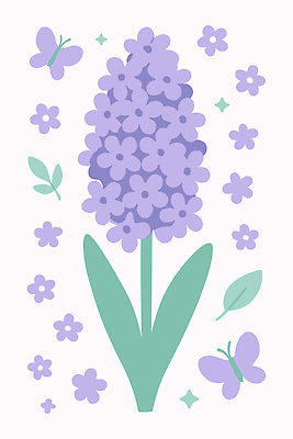 식물 디자인 꽃잎 꽃 컬러 나비 잎 일러스트 봄꽃 자연 생명 풍경 여름 정원 보라색 봄 애벌레 조화 뷰티풀 생동감 국내일러스트 AI파일 계절 곤충 벌레 생태계 파일형식 벡터