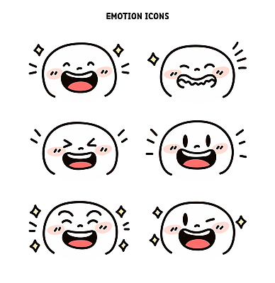 클립아트 캐릭터 디자인 행복 감정 얼굴 일러스트 표정 웃음 기쁨 표현 즐거움 그림 이모티콘 외모 국내일러스트 AI파일 신체부위 파일형식 벡터