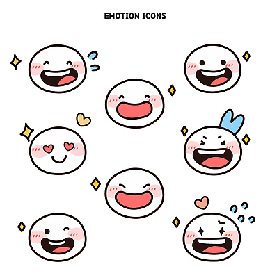 기호 디자인 행복 감정 얼굴 컬러 일러스트 표정 사랑 웃음 그래픽 귀여움 기쁨 다양 표현 아기 심볼 이모티콘 국내일러스트 AI파일 문자 다수 컨셉 사람 신체부위 파일형식 벡터