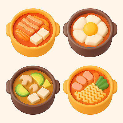 PSD 편집이미지 그릇 한식 재료 식탁 요리 식사 버섯 전통음식 면류 양념 환대 국물 편집3D 전통 식기 음식 컨셉 탁자 3D 파일형식