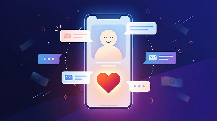 JPG 디자인 감정 일러스트 통신 모바일 기술 대화 스마트폰 디지털 스크린 정보 하트 메시지 소식 어플리케이션 연결 플랫폼 소통 사이버범죄 사용자 연락 국내일러스트 AI일러스트 AI콘텐츠 모양 컨셉 교통시설 말하기 핸드폰 스마트기기 범죄 파일형식