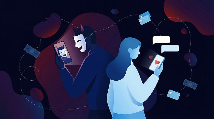 JPG 캐릭터 여자 남자 감정 일러스트 표시 기술 대화 가면 사람 일상 스마트폰 디지털 스크린 표현 체험 연결 소통 사이버범죄 국내일러스트 AI일러스트 AI콘텐츠 컨셉 말하기 라이프 핸드폰 스마트기기 범죄 파일형식