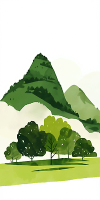 JPG 나무 식물 일러스트 자연 하늘 생명 날씨 산 풍경 초원 초록색 환경 숲 지역 곡우 뷰티풀 평원 경관 국내일러스트 AI일러스트 AI콘텐츠 컬러 절기 생태계 파일형식
