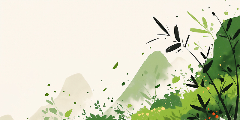 JPG 식물 외관 컬러 백그라운드 일러스트 자연 산 풍경 초원 초록색 환경 그림 윤곽 장면 지역 조화 곡우 차분 국내일러스트 AI일러스트 AI콘텐츠 컨셉 절기 생태계 파일형식