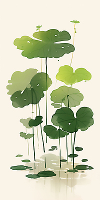 JPG 식물 줄기 잎 일러스트 자연 생명 연꽃 초록색 물 여름 환경 정원 연못 수면 수중식물 연 연잎 생태계 조경 곡우 국내일러스트 AI일러스트 AI콘텐츠 자연요소 계절 꽃 컬러 놀이용품 절기 파일형식