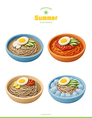 PSD 편집이미지 그릇 한식 음식 재료 여름음식 오이 요리 장식 여름 계란 면류 시원함 국수 토핑 냉면 물냉면 비빔냉면 제철음식 편집3D 식기 계절 채소 3D 알 제철 파일형식 여름_계절