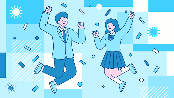 학생 손 포즈 백그라운드 패턴 일러스트 학교 모션 놀이 함께함 웃음 파란색 친구 점프 기쁨 축하 표현 즐거움 순간 탄력 국내일러스트 AI파일 교육 감정 컬러 컨셉 무늬 관계 표정 신체부위 파일형식 벡터