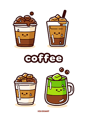 디자인 커피 음료 컬러 패턴 일러스트 얼음 카페 다양 원두 숲 커피잔 시원함 녹차 아메리카노 라떼 좋음 맛있는 국내일러스트 AI파일 자연요소 다수 컨셉 무늬 잔 차_음료 상점 파일형식 벡터