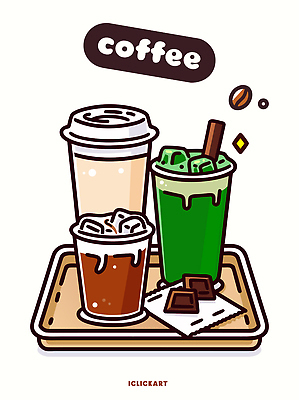 커피 음료 일러스트 디저트 쟁반 컵 초콜릿 얼음 식사 카페 원두 카푸치노 에스프레소 아이스커피 라떼 스무디 카페인 국내일러스트 AI파일 자연요소 식기 음식 상점 파일형식 벡터