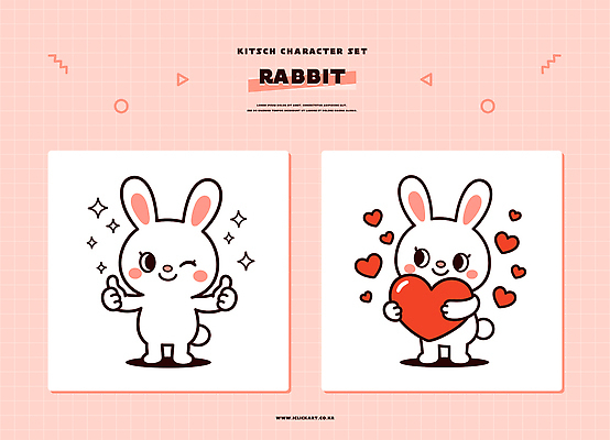 캐릭터 디자인 감정 분홍색 일러스트 놀이 사랑 윙크 세트 귀여움 하트 표현 토끼 그림 작품 그림책 일러캐릭터 AI파일 모양 컬러 컨셉 포유류 표정 미술 책 반려동물 파일형식 벡터