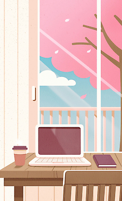 JPG 나무 디자인 여유 커피 일러스트 창문 자연 탁자 하늘 풍경 야외 일상 컴퓨터 사무실 공책 봄 방 벚꽃 창가 친환경 국내일러스트 식물 계절 꽃 감정 음료 가구 비즈니스 문구용품 라이프 전자제품 환경 생태계 파일형식