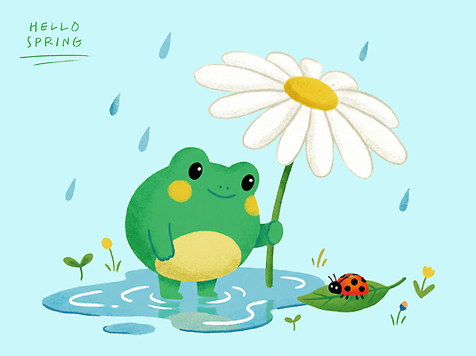 PSD 동물 꽃 행복 포즈 곤충 무지개 일러스트 자연 개구리 사랑 초원 초록색 물 여름 새싹 귀여움 봄 봄비 장면 겨울잠 경칩 밝은색 국내일러스트 자연요소 식물 계절 감정 컬러 컨셉 양서류 잠 비_날씨 절기 생태계 파일형식